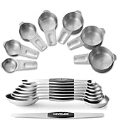 Stainless Steel Measuring Cups &amp; Spoons Set, EWFEN Kitchen Tools Nesting Measuring Cups and Spoon...