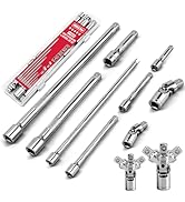 SEDY 9-Piece Socket Extension Bar Set, 1/4" &amp; 3/8" Drive Ratchet Extensions 2", 3", 4", 6", 8" &amp; ...