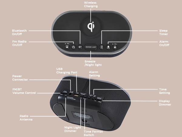 clock radio with charging station