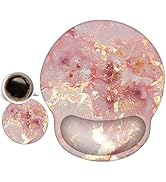 AIMSA Ergonomic Mouse Pad with Wrist Support, Wrist Rest Mousepad Comfortable Gel Non-Slip PU Bas...