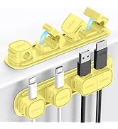 Laitver 6 Pack Cord Organizer Holder with Magnetic Buckle [1s Open/Lock], Cable Clips Strong Adhe...