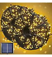 JMEXSUSS 600LED Solar Christmas Lights Outdoor Waterproof, 8 Modes Solar Christmas Lights, 206.7f...