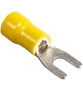 100pcs Insulated Fork Spade Wire Connectors, U Type Electrical Crimp Terminals Kit for 12-10 AWG ...