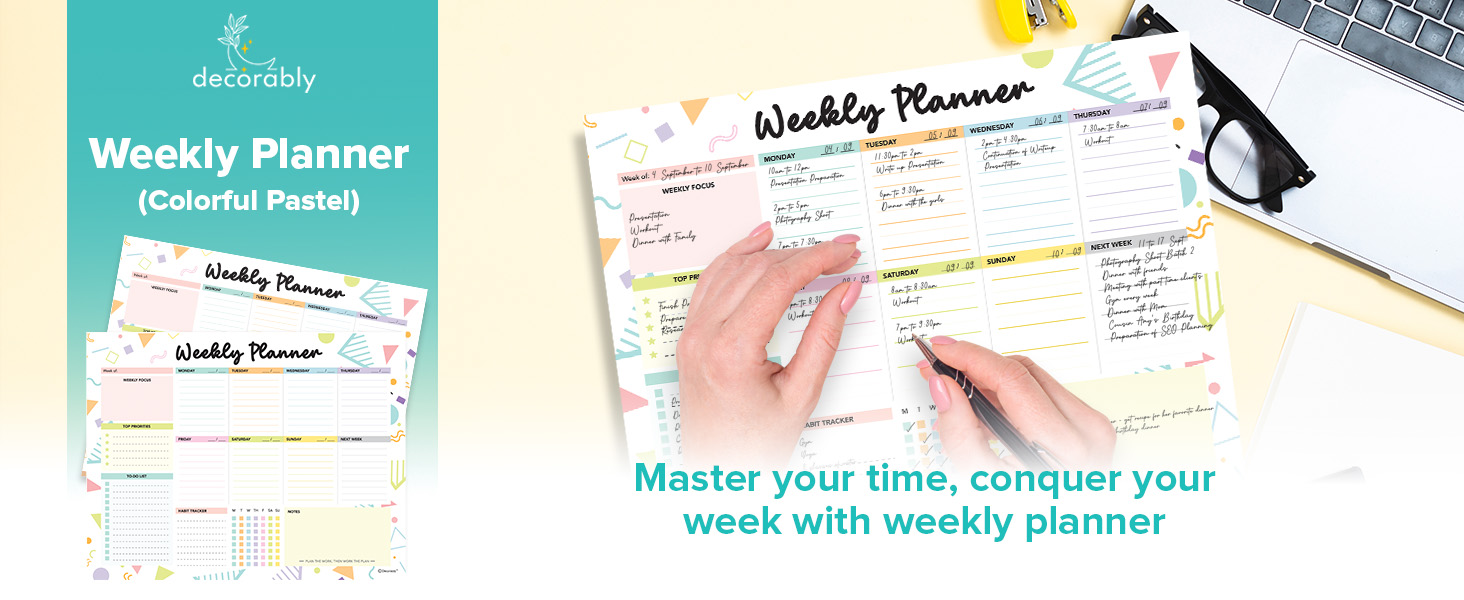 weekly desk planner pad