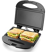 Aigostar Sandwich Maker with Non-stick Deep Grid Surface for Egg, Ham, Steaks Compact Electric Gr...