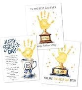 Fathers Day Crafts from Kids - Custom Handprint Set 3, Personalized Best Dads Ever Handprint Kit ...