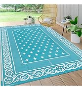Pauwer Outdoor Rug 6'x9' Waterproof for Patios, Reversible Outdoor Plastic Straw Rug, Indoor Outd...