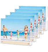 HOUSE DAY Acrylic Picture Frames 6x8, Lightweight Magnetic 6 x 8 Picture Frame for Wall and FreeS...