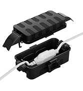 Flemoon Small Outdoor Electrical Box Waterproof w/Detachable Shield Covers, IP55 Extension Cord C...