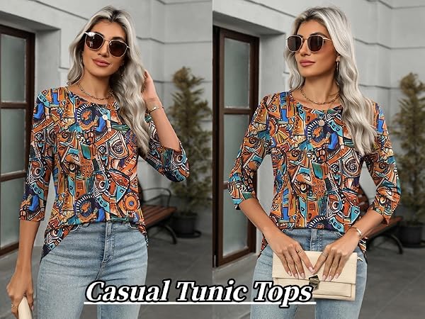 casual tunic tops