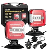 Partsam Wireless LED Trailer Light Kit, Square Portable Magnetic Stop Turn Reverse License Towing...