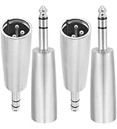 BENACES TRS 1/4” to XLR Stereo Converter, 4-Pack Balanced XLR 3-Pin Male to 6.35mm Male Stereo So...