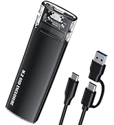 DELXING M.2 NVMe SATA SSD Enclosure, 10Gbps USB 3.1 GEN2 Support UASP Trim, Tool Free NVMe SATA S...
