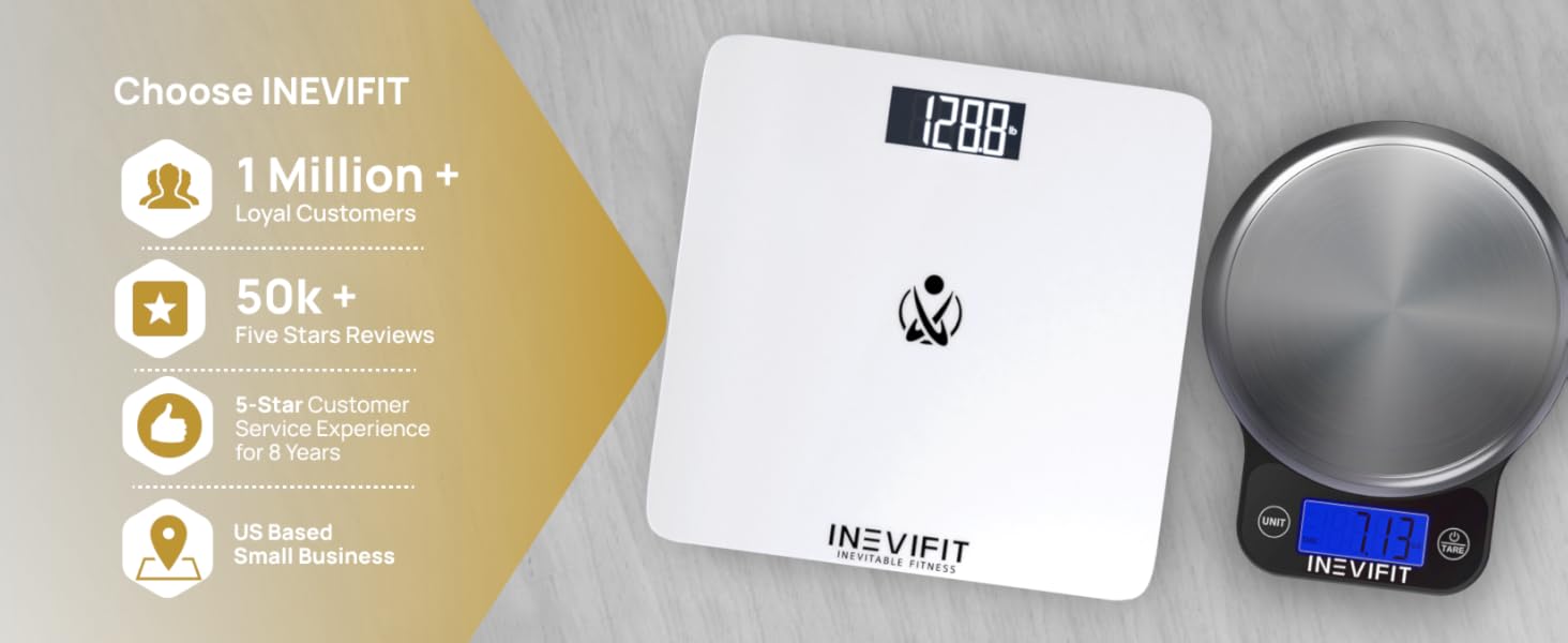 I-BS001W - INEVIFIT - Best Digital Bathroom Scale - Premium A+