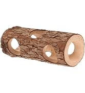 Toddmomy Wood Tunnel Tube for Hamster Rats, Wooden Hamster House Small Animals Hideout Tunnel Maz...