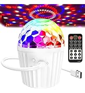 Portable Mini Disco Ball Light for Party, RGB DJ Strobe Light with Remote Control and USB Cable, ...