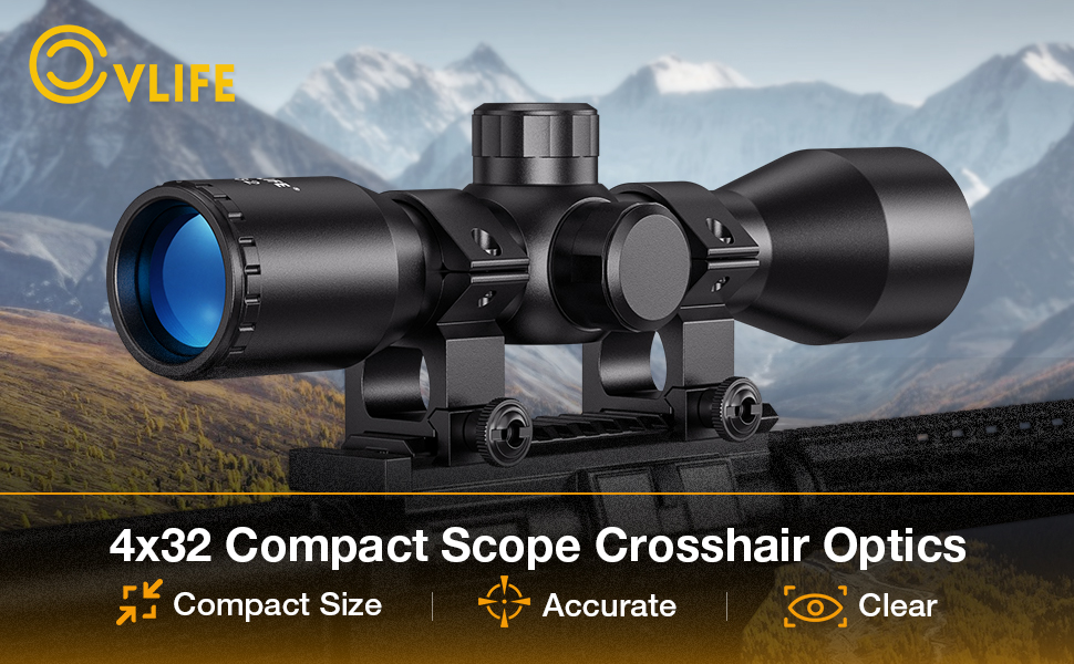 CVLIFE 4x32 Compact Rifle Scope 