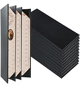 FLKQC Restaurant Menu Covers Holders 4.25" x 11" | Pack of 10 Synthetic Leather Quad Fold Panels ...