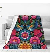 Mexico Bird Throw Blanket Soft Flannel Blanket 60"x50" in Bed Blanket Home Decor for Room Sofa Co...