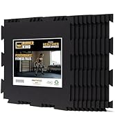 Rubber King 10 Piece Interlocking Tiles 19" x 19" x 6mm - 100% Recycled Rubber Gym Floor Tiles, E...