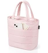 Aosbos Lunch Bag for Women, Quilted Insulated Lunch Box Tote, Aesthetic Leakproof Cooler Bag for ...