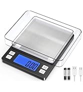 BOMATA 0.01g Small Digital Gram Scale, USB Rechargeable, Upgraded 1kg Jewelry Scale with Larger D...