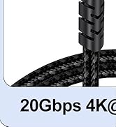 USB C Monitor Cable 3FT, 4K@60Hz Display Video HDR Sync, 20Gbps USB C 3.2 Gen 2x2 with High Speed...