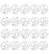 Kingrol 20 Pack 4-Inch Clear Plastic Fillable Ornaments Ball, for Christmas, Wedding, Party, Home...