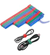 NBTORCH 90 PCS Reusable Cable Ties 4+6+8 Inch, Adjustable Hook and Loop Straps for Cord Organizat...