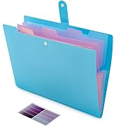 NAFY Colorful Expanding File Folder, 5 Pockets Folder with Colored Labels Portable Weave Pattern ...