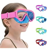 Vvinca Kids Swim Goggles with Nose Cover, Snorkel Diving Mask Fabric Strap Anti Fog Anti Shattere...