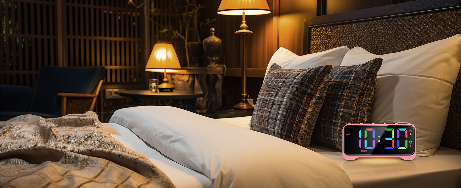 alarm clock in bedroom