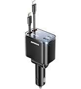 [Upgraded 69W] SUPERONE Retractable Car Charger, 4 in 1 Fast Charging Car Charger, Type C Retract...
