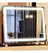 Gvnkvn 24.2" x 18.9" Vanity Mirror with Lights,LED Makeup Mirror,Lighted Makeup Mirror,Light up M...