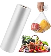 12”×20” Clear Plastic Produce Bags Roll, FungLam Food Storage Bags, Plastic Bags for Bread, Veget...