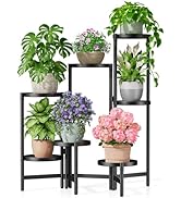 NQW 7 Tiered Metal Corner Plant Stand Indoor Outdoor, Tall Large Folding Rack with Rust Proof 7.9...