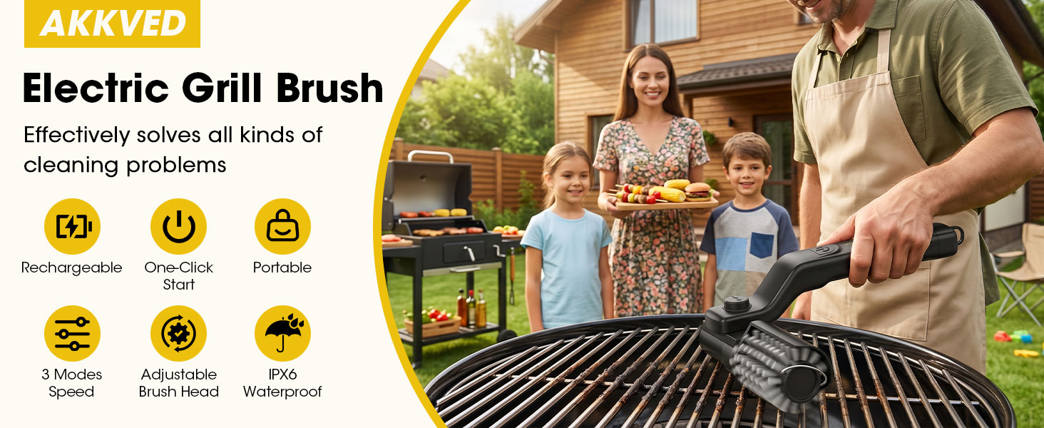 electric grill brush for outdoor grill