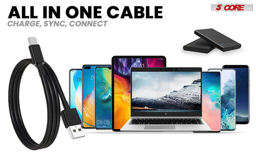 5core usb to usb C cable 5 pieces