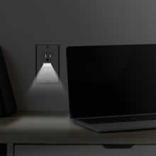 Black Receptacle Outlet with Night Light,Tamper-Resistant,15A,2 Pole,Standard Electrical Outlets 