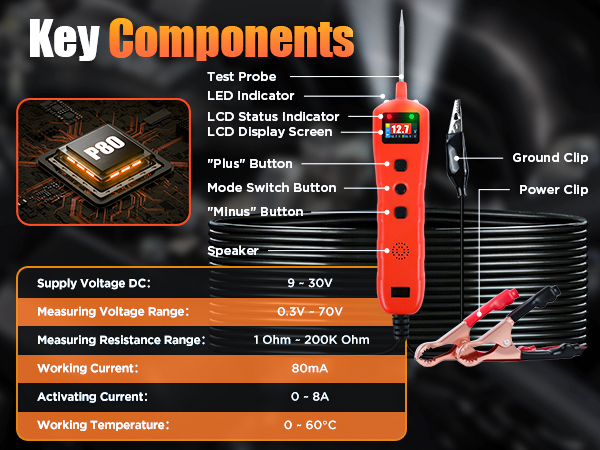 power probe circuit tester test light automotive continuity tester resistance test