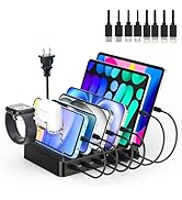 Catlyn Charging Station for Multiple Devices, 6 Port 90W Fast Charger Stations with 8 Mixed Charg...