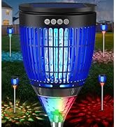 All in 1 Solar Bug Zapper Outdoor, Flame &amp; Projection Mode, Auto/Manual Modes, 4200V Electric Mos...