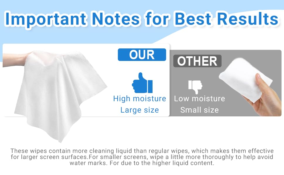Important Notes for Best Results High moisture Large size