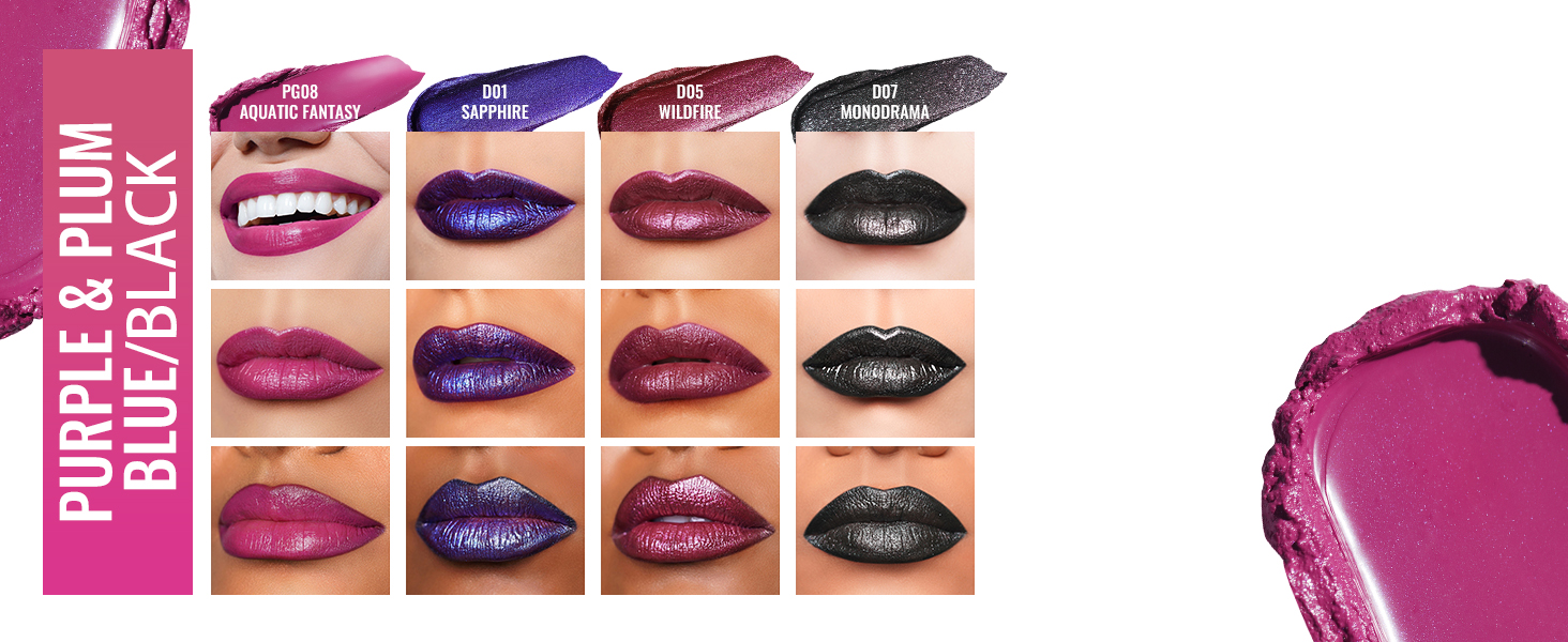 Purple, Blue &amp;amp; Black Lipstick