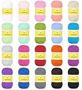 Katech 20 Mini 1OO% Cotton Yarn for Crocheting-2 Sport Weight-1780yd of Baby Yarns for Crafts-Mul...
