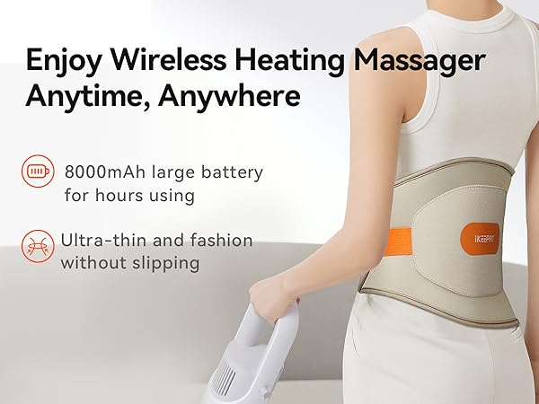 Cordless Heating Pad for Back Pain Relief ikeepfit