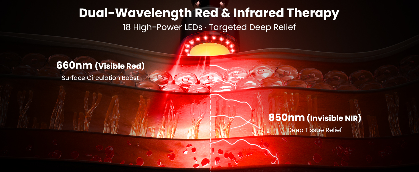 massage gun with red light