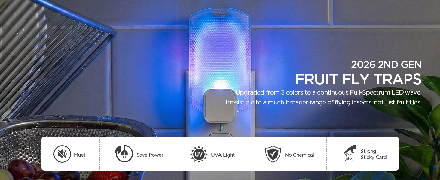 fly killer gnat killer plug in best safe electric flying insect trap fruit fly bug blue UV light