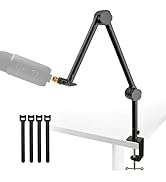 Rigych Mic Boom Arm Stand, Universal Suspension Boom Stand with Desk Mount Clamp, 5/8 to 3/8 Scre...