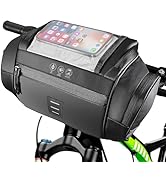 WOTOW Bike Handlebar Bag Waterproof - 4.8L Bike Basket Front with TPU Touch Screen Fit Phone Unde...